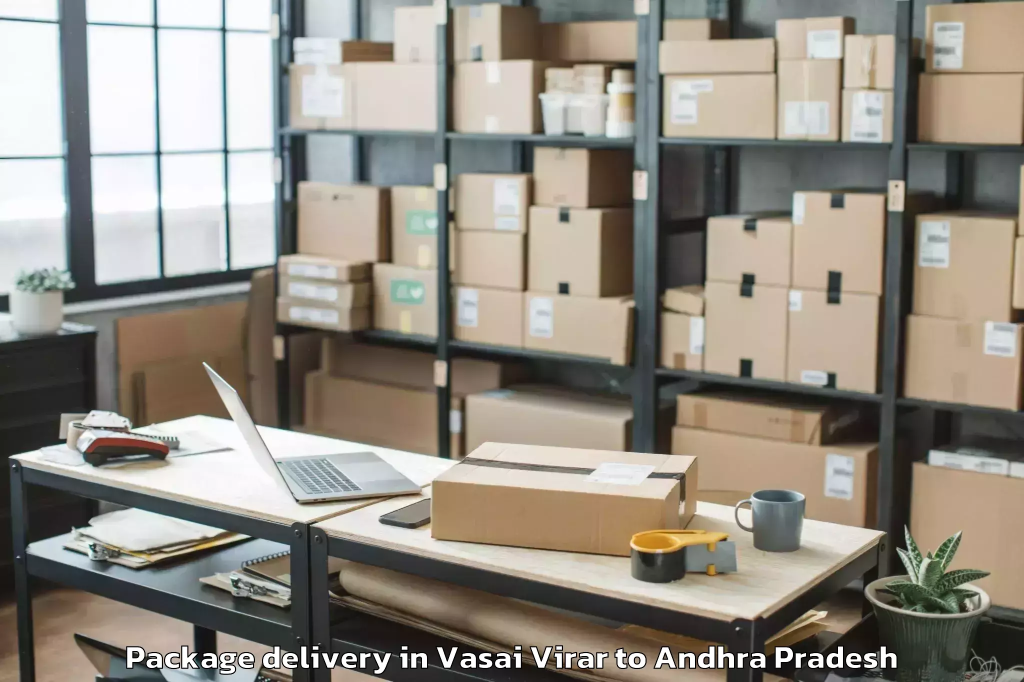 Quality Vasai Virar to Vajrapukotturu Package Delivery